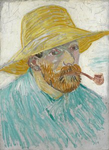 Autoportrait avec pipe et chapeau de paille - Vincent van Gogh